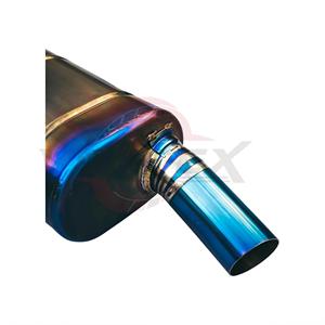 Vortex Blue Titanium Valved Catback <b>Exhaust</b> for Porsche Macan S GTS 3.0 3.6 2018-2025 with Quad Flame Burnt Tailpipes Unit - Product Image 4