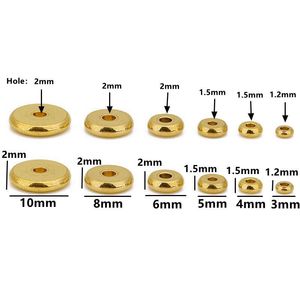 Espaciador plano de acero inoxidable chapado en oro de 18 quilates, redondo, para joyería DIY, accesorios para la fabricación de joyería hecha a mano. - Product Image 2