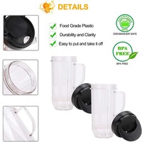 2 Packs de tasses magiques pour blender Tall 22oz Cup with Flip Top Lid Replacement Part Mug with Handle Fit 250w MB1001Blender Accessories