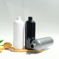 Bouteille de shampooing en plastique ronde Cosmo vide de 300 ml, bouteille d'emballage pour le lavage et le nettoyage avec bouchon à pression doré, couvercle supérieur en aluminium