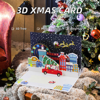 Carte de Noël musicale 3D pop-up de luxe, faite à la main, solution de marquage publicitaire pour les fêtes