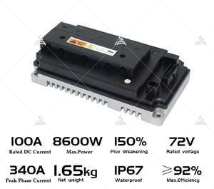 Kit de conversion QSMOTOR 205 3000W V3 avec moteur de moyeu de roue sans balais 72V 80KPH et contrôleur EM100sp, état neuf - Product Image 1