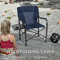 Chaise de jardin pliante Portable robuste poignée de poche de Table d'appoint en métal en aluminium pour chaise de directeur de Camping en plein air de plage