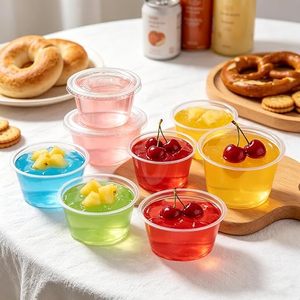 1000 sets de gobelets portionneurs en plastique de qualité alimentaire sans BPA de 80 ml avec couvercles, petits gobelets transparents pour shots de gelée, contenants jetables pour condiments - Product Image 2