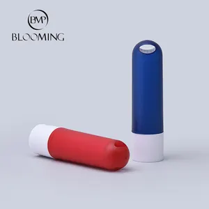 Rỗng Lip Balm Bao Bì Mini Vòng Nhựa Trắng Rõ Ràng Màu Đen Màu Xanh Đỏ Lip Balm Ống Với Móc, Tái Chế Nhựa Lip Balm Ống