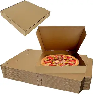 Boîte à pizza en carton ondulé de qualité alimentaire imprimé personnalisé de taille caja para pizza design en carton