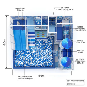 Solution de terrain de jeux intérieur pour enfants sur le thème <span class=keywords><strong>du</strong></span> château de glace, personnalisable, pour café pour enfants haut de gamme, certifiée CE ASTM - Product Image 2