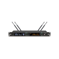 Microphone sans fil infrarouge longue portée Soundmark M-15 True Diversity avec câble de données, connecteur XLR, fonction Mute, piles AA et alimentation DC
