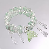 Winterliches, farbenfrohes Glaskristall-Perlenarmband im Fischschwanz-Design, süßes, vielseitiges, super feenhaftes Reise-Erinnerungsarmband für beste Freundin oder Freundin