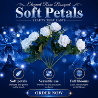 Mini Bouquet de Roses Artificielles Style Naturel Fleurs Artificielles Décoration Simple pour Centre de Table Maison Bureau Mariage
