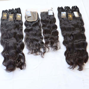 Extensiones de pelo brasileño visón con cierre de encaje, pelo virgen alineado con frontales, extensiones de cabello humano - Product Image 1