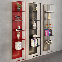 Vitrine murale moderne en aluminium avec éclairage LED, hauteur réglable, 5+ tiroirs/compartiments, salon, chambre principale