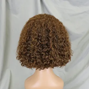 12A黒人女性のための生のインドの髪のベンダーボブかつら人間の髪安いジェリーカール人間の髪の織り