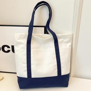 Heavy Duty Cotton Canvas Long Handle Shoulder Strap Tote <b>Bag</b> <b>for</b> <b>Women</b>-Large Beach <b>Lunch</b> Travel Shopping Storage - Product Image 6