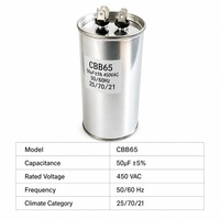 Condensateur de démarrage de moteur AC CBB65 450V 50uF 50/60Hz, condensateur à film auto-réparant pour compresseur de climatiseur, unité HVAC