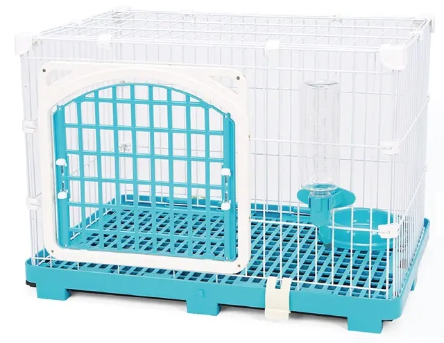 609-M Cute Design With 500CC Drinker 185G Feeder Small Wire Pet Cages Puppy Dog Kennel For Sale