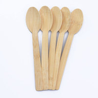 Cuillères à dessert et à glace en bambou jetables en gros, personnalisables et gravées, pour traiteur, fêtes, mariages et événements