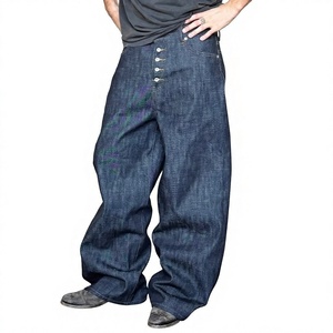 Vaqueros de mezclilla selvedge vintage personalizados de alta calidad para hombre, estilo urbano, utilitarios, lisos, hip hop, corte recto, con remaches bordados, para invierno - Product Image 1