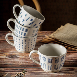 Ins Nordic Hand Painted Coarse Pottery <b>Mugs</b> Simple Breakfast <b>Ceramic</b> Coffee Water Cups - Product Image 2