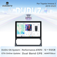 Lecteur multimédia DUDUAUTO pour Toyota Innova 2 2015 à 2023 12 Go 512 Go OTA Double bande GPS DSP CarPlay sans fil Radio de voiture Android