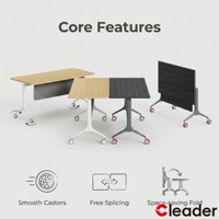 Mesa de Entrenamiento Móvil Resistente Cleader con Panel Acústico de Madera, Escritorio para Seminarios y Reuniones para Oficina, Escuela y Salón