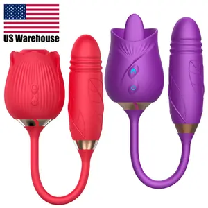 Usa Magazijn Rose Vibrator Seksspeeltje Voor Vrouw En Mannen Cock Ring Massage Masturbatie Sexy Speelgoed Automatische Kunstkut Cup