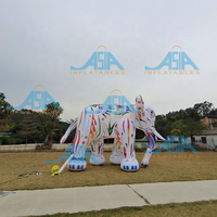 Globo inflable gigante de elefante para decoración de publicidad, modelo de elefante inflado, iluminación led