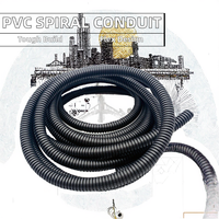 Conduit spiralé électrique flexible en PVC noir de 1/2 pouce fabriqué en PVC durable avec cordons de traction
