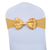 Décoration de chaise en satin élastique double couche de style minimaliste moderne pour mariage, événement, hôtel