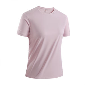 T-shirt <span class=keywords><strong>de</strong></span> <span class=keywords><strong>sport</strong></span> unisexe à manches courtes en nylon, col rond, séchage rapide, anti-humidité, respirant, avec motif logo imprimé, côté gauche - Product Image 2