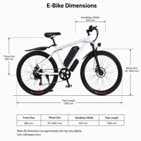Vélo de montagne électrique léger 350W 48V 12AH 26 pouces, frein à disque, cadre en acier au carbone, pour trajets urbains et campus, vélo électrique
