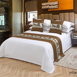 Set di biancheria da letto e cuscini coordinati Set di biancheria da letto Set di letti letto sciarpa logo personalizzato letto Hotel <span class=keywords><strong>Runner</strong></span> e Set di cuscini - Product Image 2