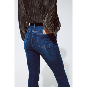 Jeans svasati con stelle lucide dettaglio in blu - Product Image 6