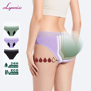 Celana Dalam Wanita LYNMISS Bahan Bambu OEKO-TEX 4 Lapis Renda Celana Dalam Menstruasi Pinggang Sedang - Product Image 2