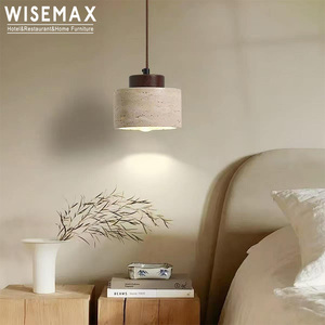 Lampe suspendue en pierre de travertin de style Wabi-sabi WISEMAX FURNITURE pour salon, hôtel, restaurant, bureau, <span class=keywords><strong>villa</strong></span> - Product Image 2