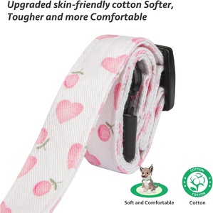<span class=keywords><strong>Collar</strong></span> de perro de algodón hecho a mano para niñas y niños elegante blanco rosa amor corazón colgante distintivo estampado patrón cinta encaje para gatos - Product Image 3