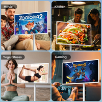 Televisor Android Giratorio de 32 Pulgadas con Soporte, Monitor Portátil con Pantalla Táctil, Mini TV Android 15 con Pantalla Táctil de 7 Pulgadas, Aplicaciones Integradas