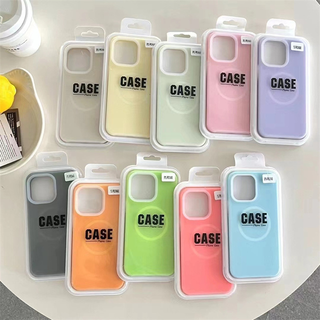 Original Liquid Silicone Mobile Phone Case with Magnetic Pure Color Jelly Style Back Cover for iphone 17 Pro Max