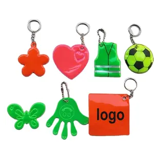 Promo pendentif réfléchissant cartable porte-clés réflecteurs enfants marchant la nuit sécurité étudiant Visible cadeau PVC porte-clés