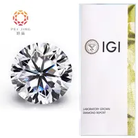 Fabrika toptan fiyat gerçek HPHT Lab düzenlendi elmas IGI sertifikası 0.01-2 karat beyaz DEF CVD Lab yetiştirilen elmas yuvarlak şekil
