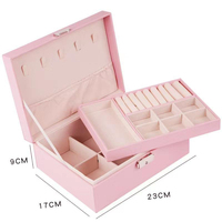Boîte de rangement et de présentation de bijoux en velours et cuir PU de luxe, certifiée TUV, logo personnalisé