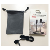 Microphone Lavalier Filaire Portable 1,5 m Stéréo Hi-Fi avec Clip, Prise Jack 3,5 mm et Type C, Micro Mobile Anti-Bruit Garantie 1 An