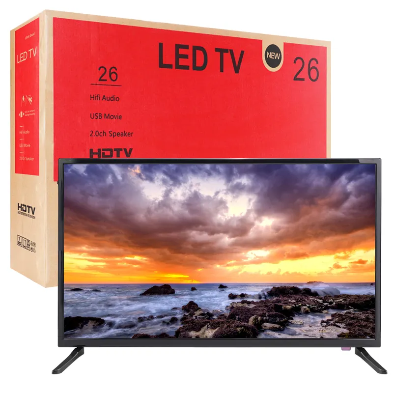 LEDTV TV Kotak 26 Warna Merah Lcd Tv 26 Inci, Televisi Plasma TV Datar