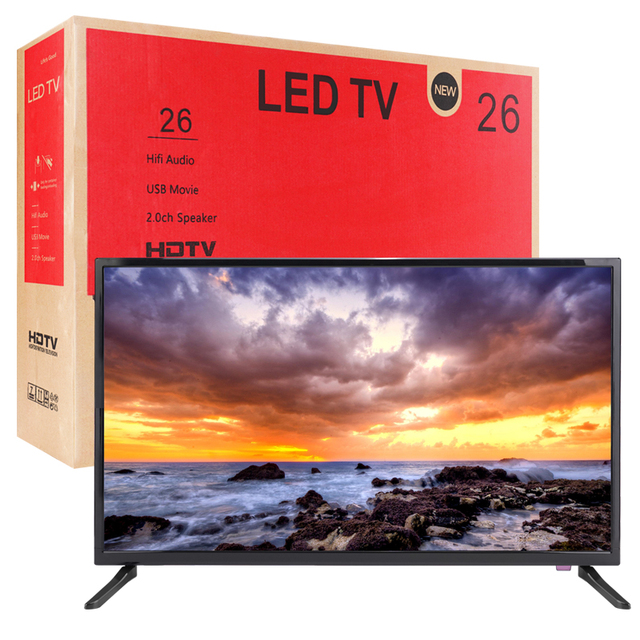LED TV 26 -red Color BOX Universal Plasma Television 26 Inch Flat Screen Led Tv