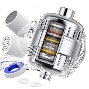 Filtre de Douche Chromé Poli pour Éliminer le Chlore et le Fluorure, Filtre de Pomme de Douche à 20 Étapes pour Eau Dure - Product Image 1