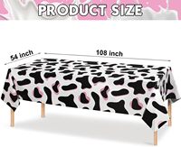 Nappe de table rose à motif vache, jetable en PE, pour anniversaire, fête, disco, baby shower et pique-nique
