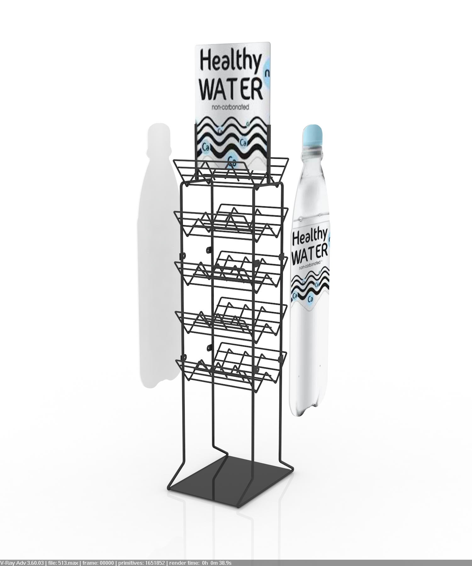 Custom Bottled or Pure Water Display Stand & Metal Floor-standing Water Display Rack in Shopping Malls and Supermarkets. — view 5