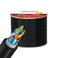 Cable de Red Kneysum CAT5E CCA FTP de 8 Conductores, Par Trenzado Sólido, Resistente a Interferencias, para Exteriores, Gran Venta