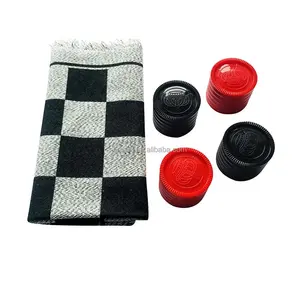2 IN 1 EASY - CARRY CHECKERS/TIC TAC TOE GAME For Kids Adults Family Intelligent Educational Chess Games Board