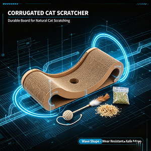 Rascador para gatos de cartón corrugado, almohadilla de rascado de cartón reciclado para afilar las uñas de los gatos - Product Image 6